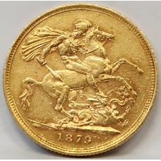 AUSTRALIA 1879 . ONE 1 SOVEREIGN . MELBOURNE . GOLD